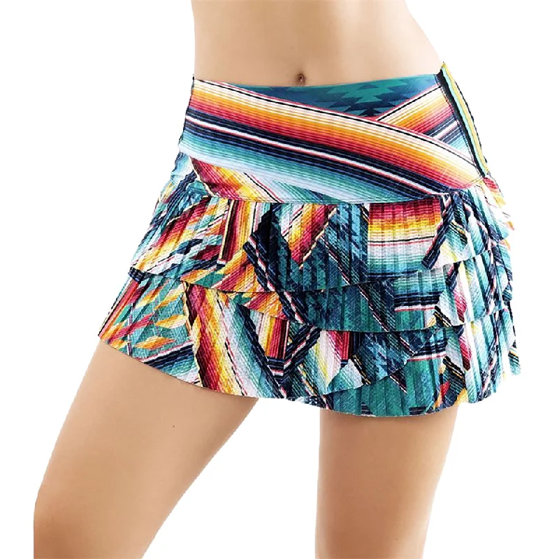 Lucky in Love BMS Hi Desert Bloom Pleated Scallop Womens Tennis Skirt wool skirt sturdy