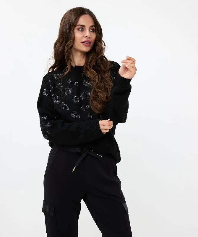 EQ Animal Print Sequin Sweater Wool Sweater Cotton Sweater Cashmere Sweater