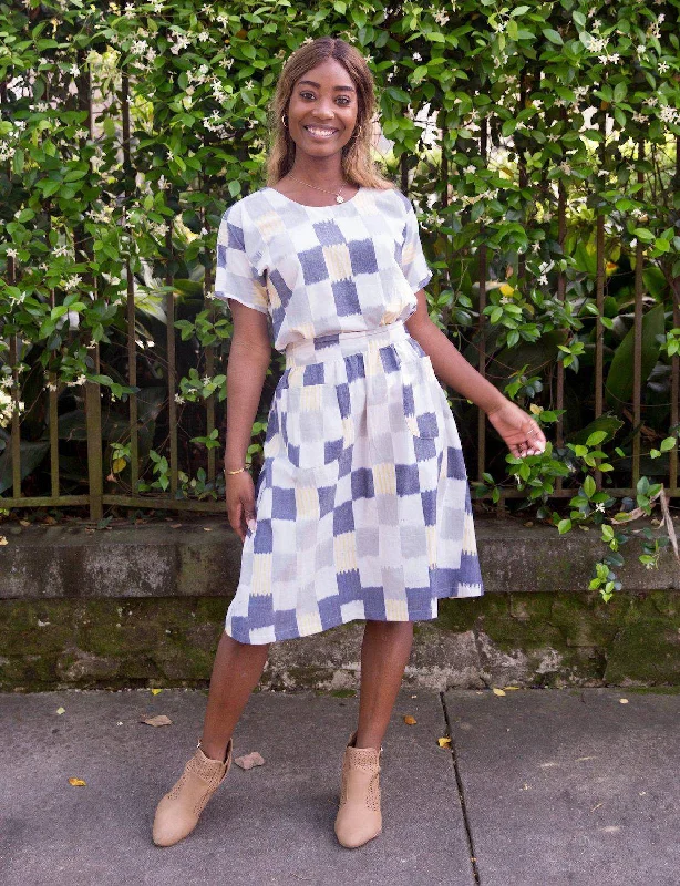 Sunshine Plaid Skirt silk skirt lustrous