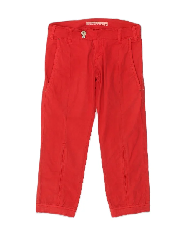 MISS SIXTY Womens Crop Casual Trousers W28 L23 Red Cotton Trousers Modern Contemporary MISS SIXTY Womens Crop Casual Trousers W28 L23 Red Cotton Trousers Modern Contemporary