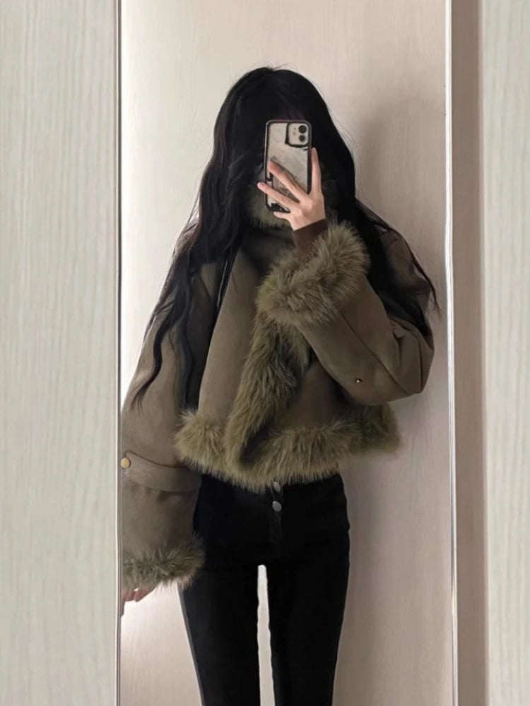 Advbridge Outwear Korean Fashion Warm Coat Women Casual Long Sleeve Elegant Jackets Chic Fur Y2k Slim Clothing Woman Design Spring Hoodie Zip-Up Jacket Button-Up Jacket Advbridge Outwear Korean Fashion Warm Coat Women Casual Long Sleeve Elegant Jackets Chic Fur Y2k Slim Clothing Woman Design Spring Hoodie Zip-Up Jacket Button-Up Jacket