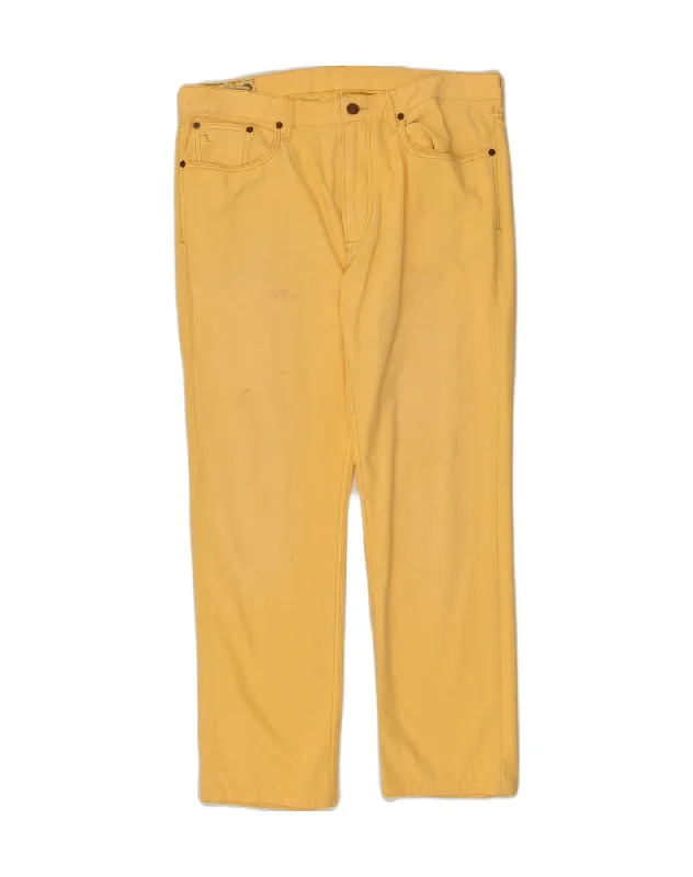 POLO RALPH LAUREN Womens Straight Casual Trousers W34 L32 Yellow Cotton Trousers Lace Delicate POLO RALPH LAUREN Womens Straight Casual Trousers W34 L32 Yellow Cotton Trousers Lace Delicate