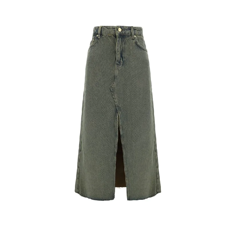 Ganni Denim Skirt satin skirt smooth