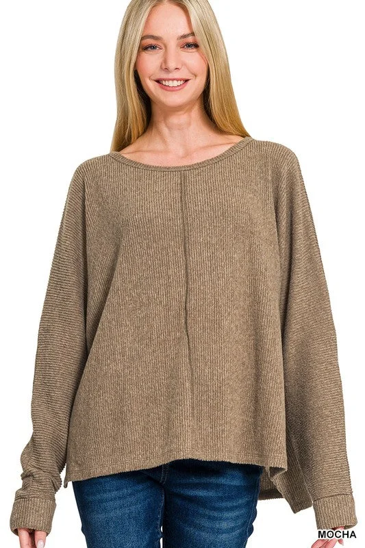Center Of Attention Mocha Ribbed Dolman Sleeve Sweater (Size Small/Medium) Machine Wash Dry Clean Hand Wash Center Of Attention Mocha Ribbed Dolman Sleeve Sweater (Size Small/Medium) Machine Wash Dry Clean Hand Wash