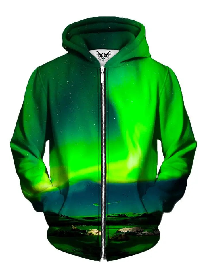 Borealis Northern Lights Galaxy Zip-Up Hoodie Hooded Sweatshirt Casual Wear Street Style Borealis Northern Lights Galaxy Zip-Up Hoodie Hooded Sweatshirt Casual Wear Street Style