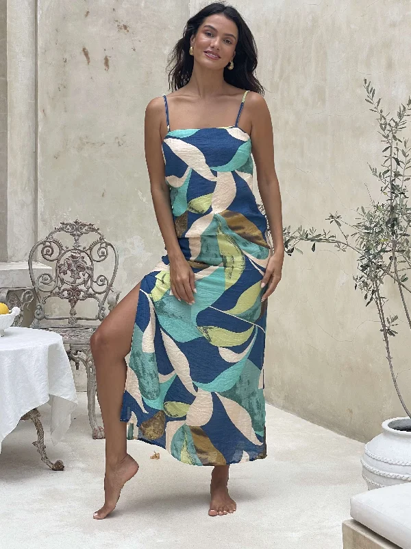 A CARTER DRESS - BLUE ABSTRACT
