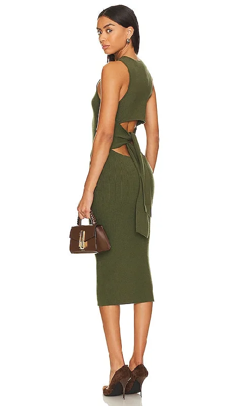 Alice + Olivia Wright Knit Dress in Olive