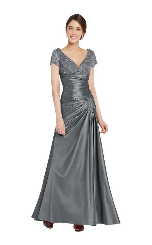 Alyce Paris - 29357SC Beaded Lace Applique Pleat-Ornate Trumpet Gown