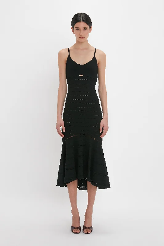 Cut-Out Detail Cami Dress In Black