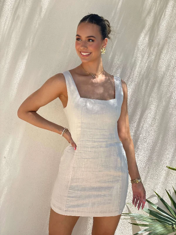 DIDI LINEN DRESS - BEIGE