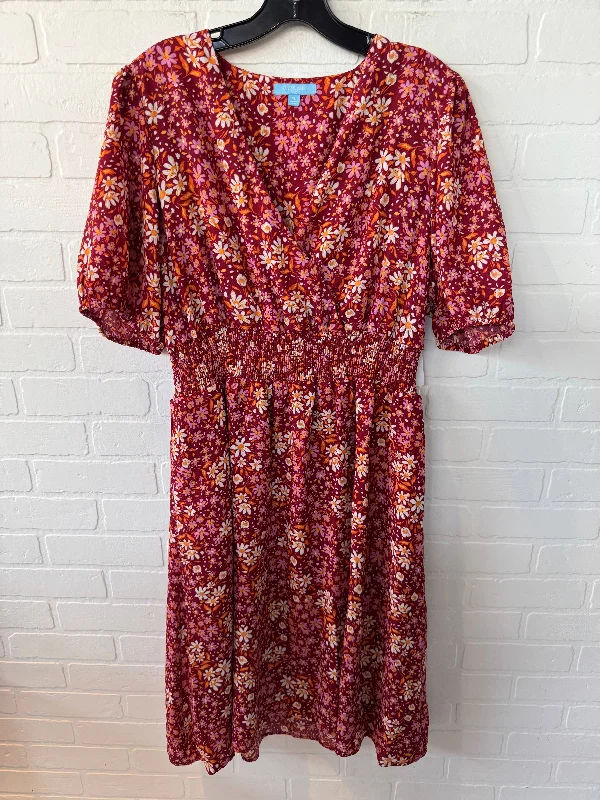 Dress Casual Short By Draper James Rsvp In Red & Yellow, Size: Xl