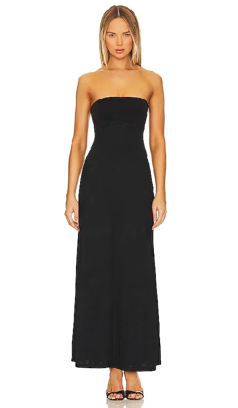 FRAME Tube Knit Dress in Black