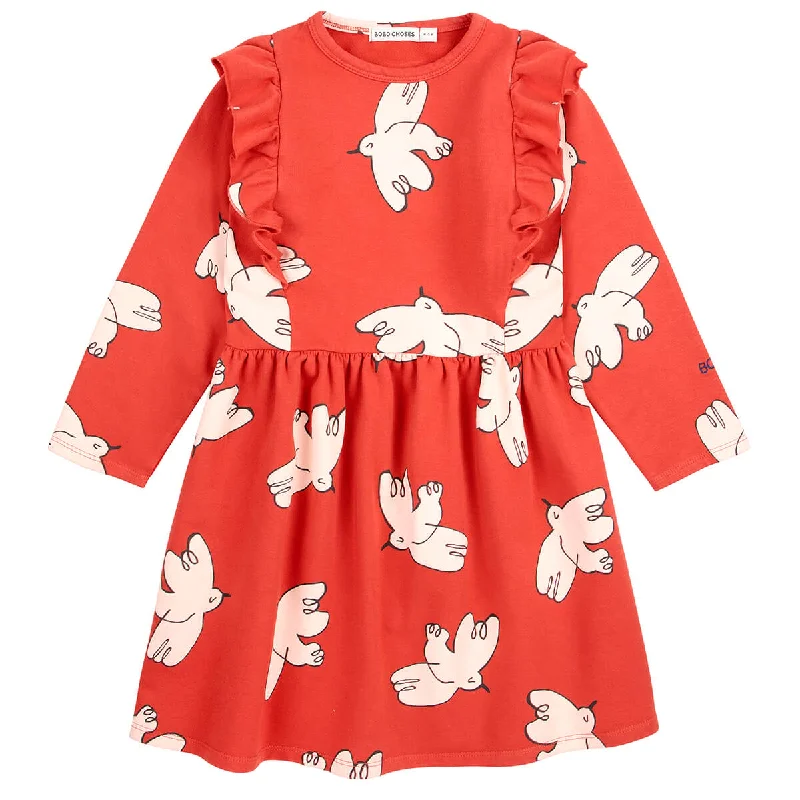 Freedom Bird Ruffle Dress by Bobo Choses