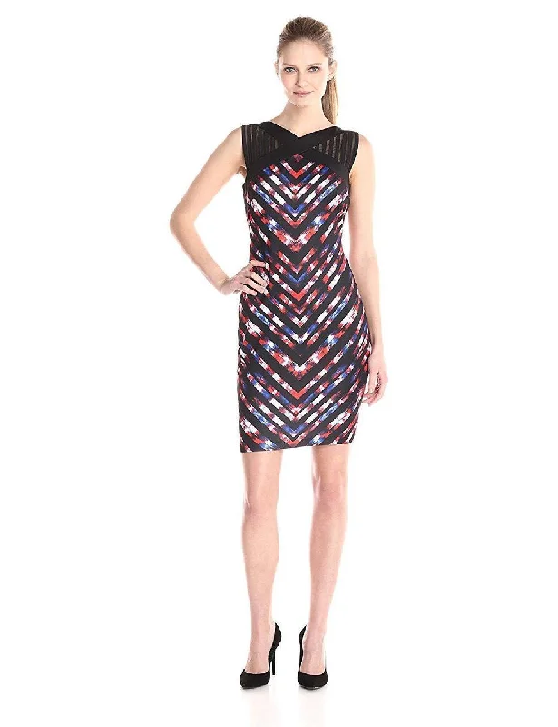 Jax - 1ZBJ93M Printed Multi-Colored Fitted Dress
