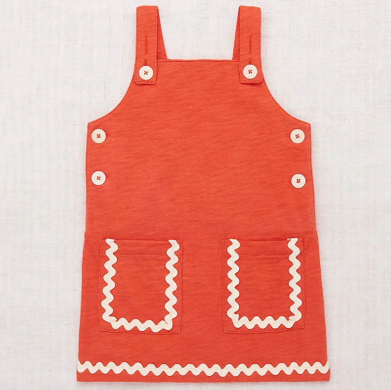 Jumbo Rickrack Swing Set Dress in Persimmon by Misha & Puff