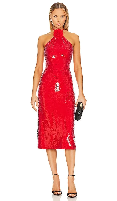 Le Superbe Kaia Botanica Sequin Dress in Red