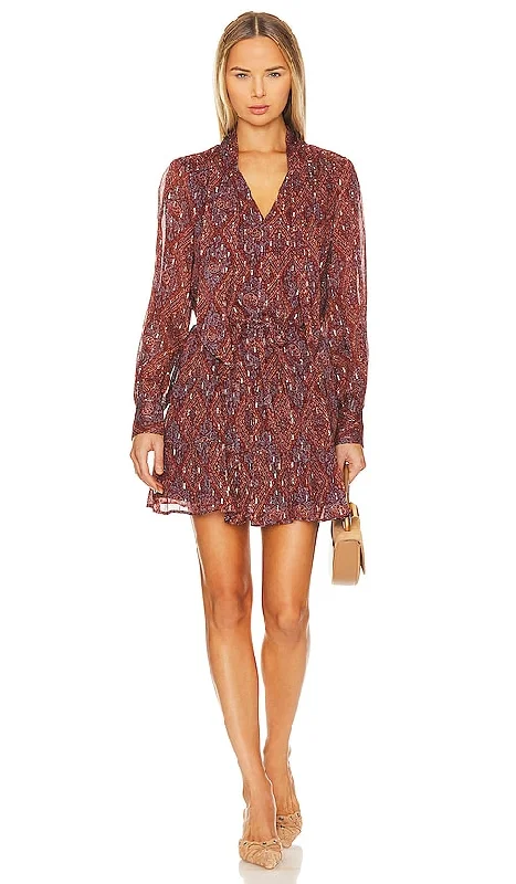 PAIGE Cleobelle Dress in Burgundy