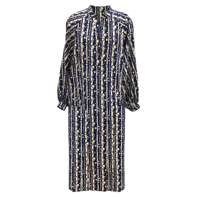 Ruby Dress in Navy and Sand Birch