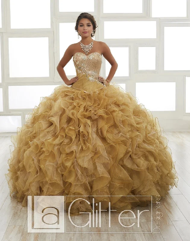 Ruffled Strapless Two-Piece Dress by House of Wu LA Glitter 24025