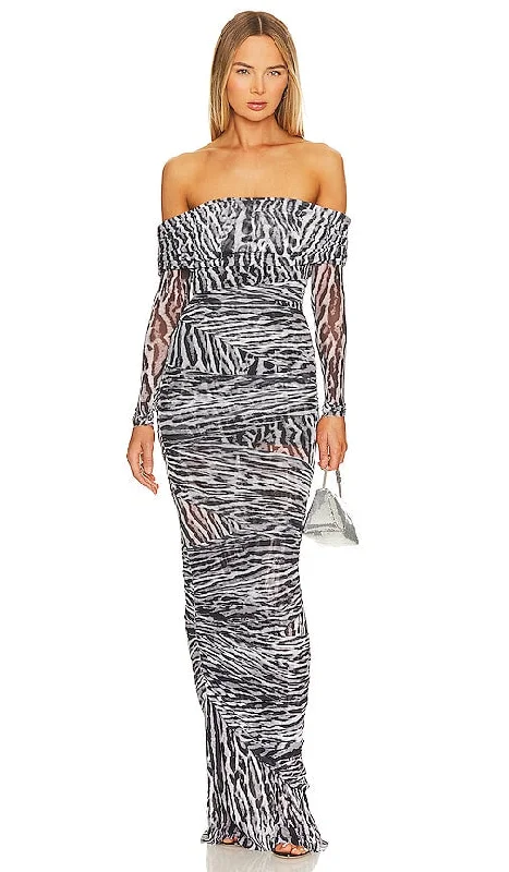 SER.O.YA Chanda Gown in Grey