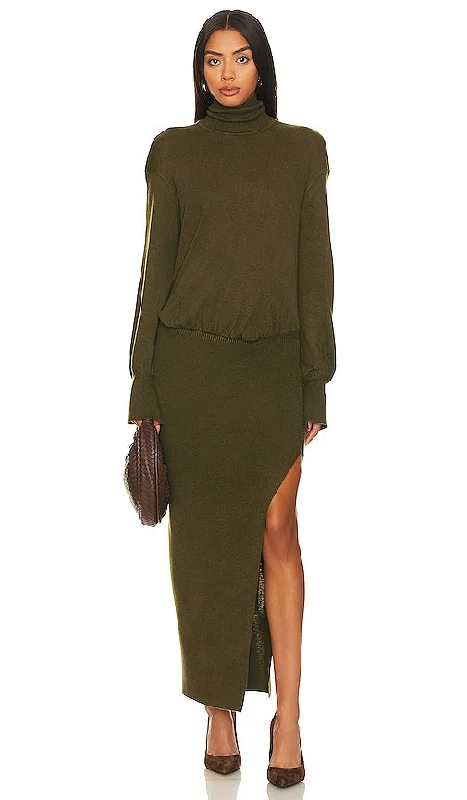 SER.O.YA Diana Dress in Olive