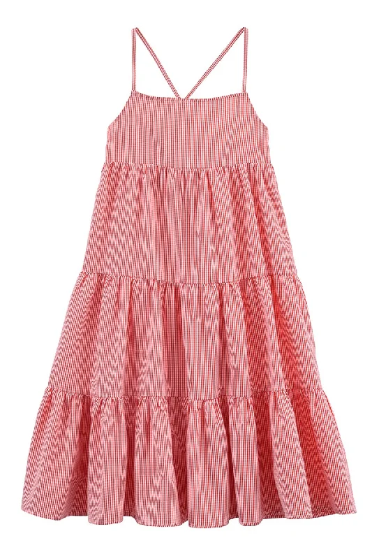 The Miriam Tank Dress - Red Gingham - KIDS