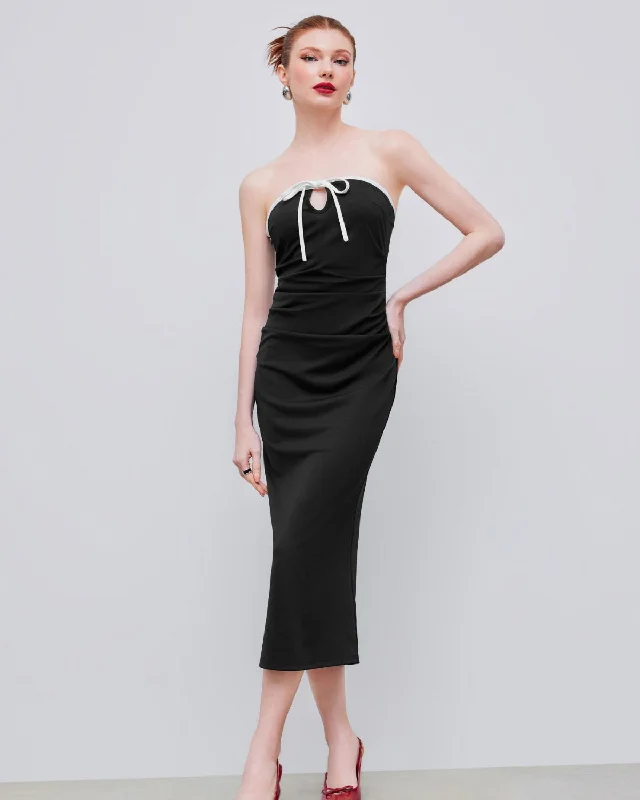 TIE UP BANDEAU DRESS