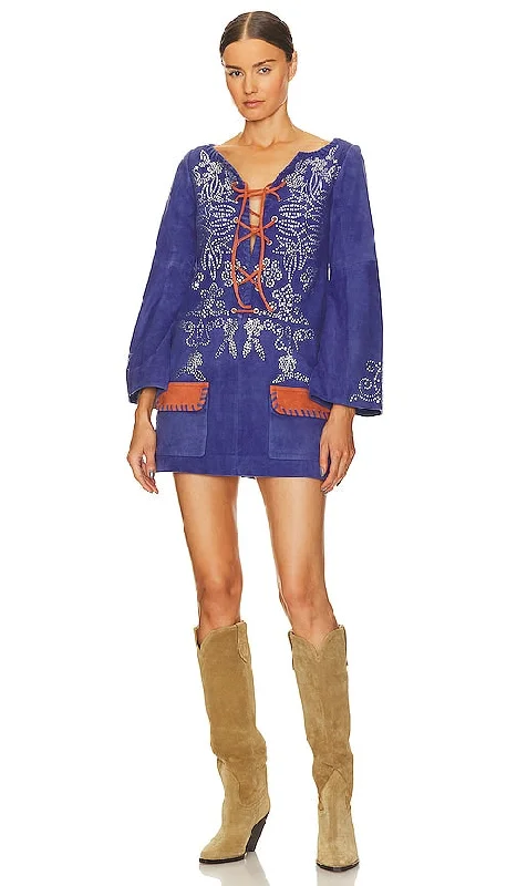 Understated Leather Infatuation Dress in Royal