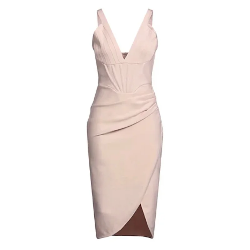 VANESSA SCOTT Sheath Cocktail Dress Blush Size Small