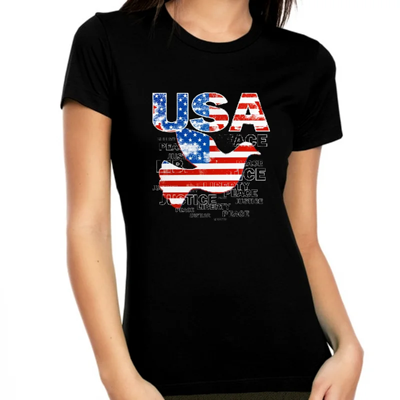 4th of July Shirts for Women USA Shirt Patriotic Shirts for Women Peace Dove US Flag American Flag Shirt Modern Contemporary Chic 4th of July Shirts for Women USA Shirt Patriotic Shirts for Women Peace Dove US Flag American Flag Shirt Modern Contemporary Chic