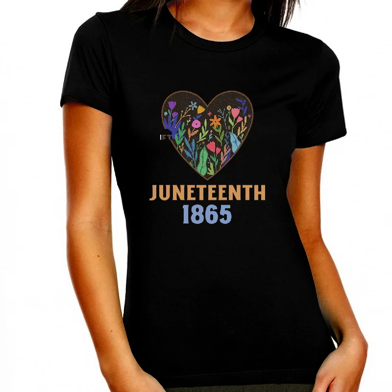 Juneteenth Black History T-shirt for Women Freedom Day Womens Black Pride Tee Mesh Blend Leather Blend Suede Blend Juneteenth Black History T-shirt for Women Freedom Day Womens Black Pride Tee Mesh Blend Leather Blend Suede Blend