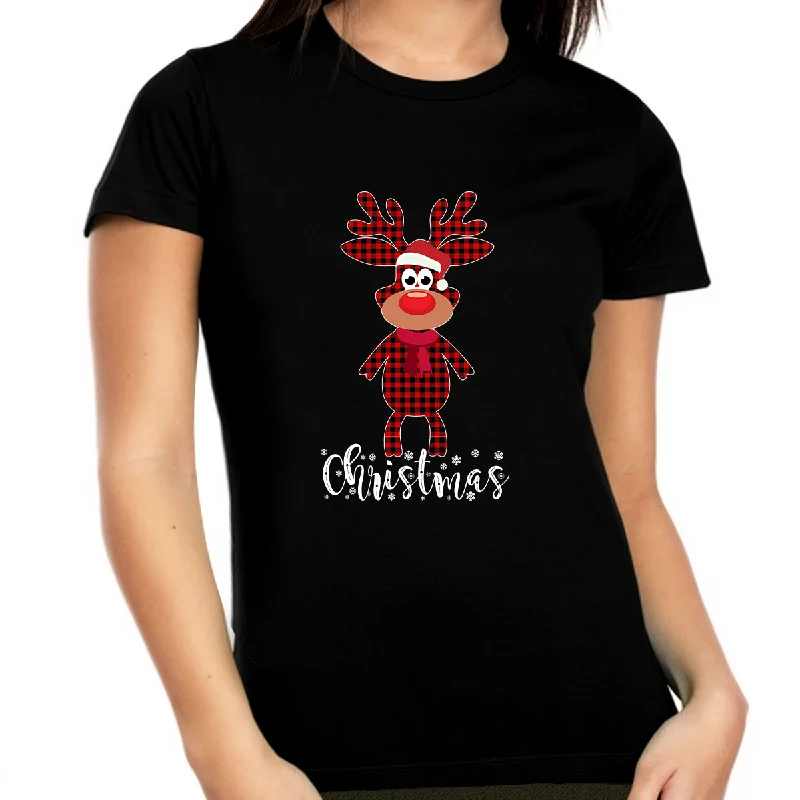 Funny Plus Size Christmas Shirts for Women Christmas Shirts for Family Cute Reindeer Christmas Shirt Solid Print Embellished Funny Plus Size Christmas Shirts for Women Christmas Shirts for Family Cute Reindeer Christmas Shirt Solid Print Embellished