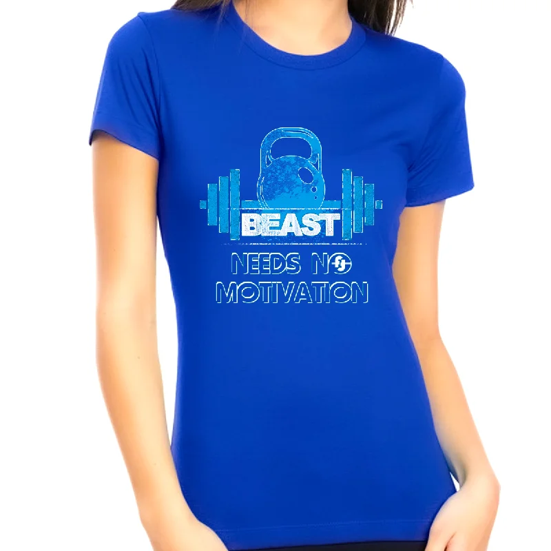 Graphic Tees for WOMEN and TEENS - Vintage Beast Needs No Motivation Womens Work Out Shirt Wool Fabric Cashmere Fabric Tweed Fabric Graphic Tees for WOMEN and TEENS - Vintage Beast Needs No Motivation Womens Work Out Shirt Wool Fabric Cashmere Fabric Tweed Fabric