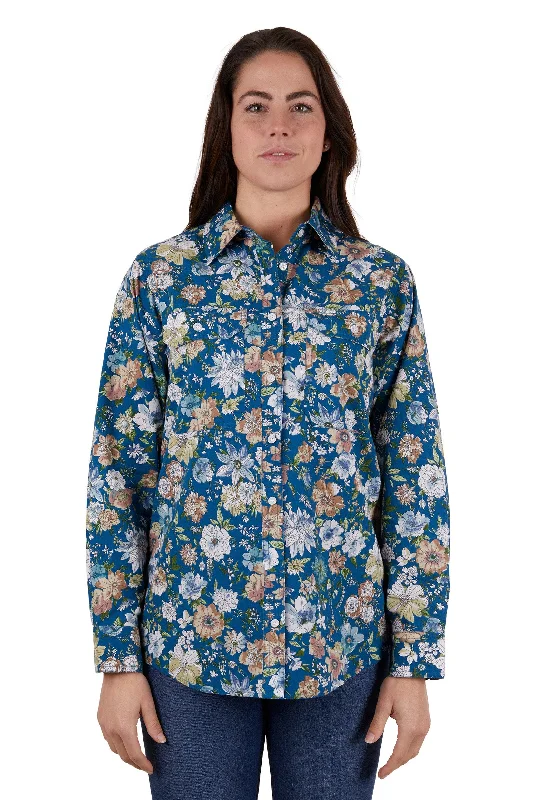 Hard Slog Ladies Carla Full Placket L/S Shirt - Blue - H4W2101143 Oversized T-Shirt Spandex breathable Hard Slog Ladies Carla Full Placket L/S Shirt - Blue - H4W2101143 Oversized T-Shirt Spandex breathable
