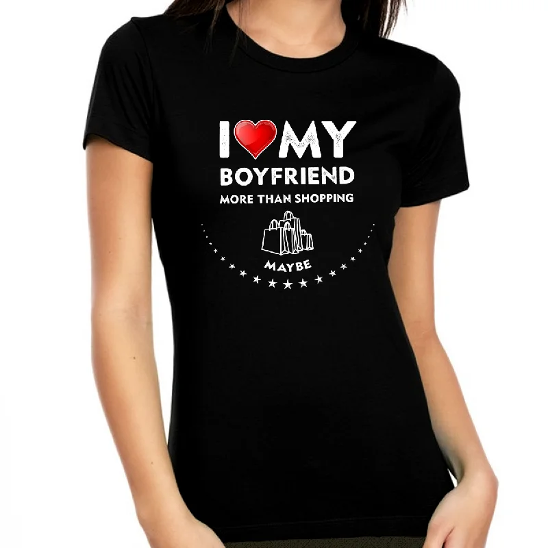 I Love My Boyfriend Shirt Valentines I Heart Shirts Love Heart Shirt Valentines Day Gifts for Her Basic T-Shirt Crew Neck Short Sleeve I Love My Boyfriend Shirt Valentines I Heart Shirts Love Heart Shirt Valentines Day Gifts for Her Basic T-Shirt Crew Neck Short Sleeve