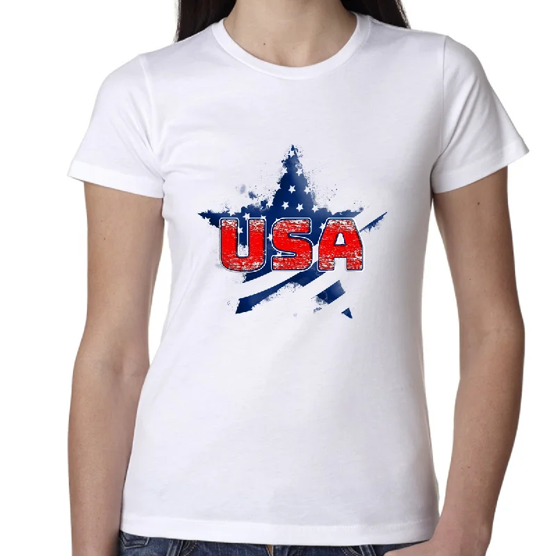 July 4th Shirts for Women American Flag Shirt Women 4th of July Shirt Patriotic Shirts for Women USA Tees Fitted T-Shirt Seamless Stretchy July 4th Shirts for Women American Flag Shirt Women 4th of July Shirt Patriotic Shirts for Women USA Tees Fitted T-Shirt Seamless Stretchy