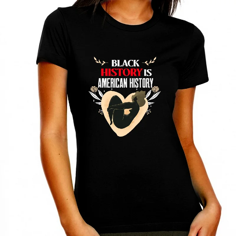 Black History Month Shirt for Women African American Shirts Black History T-Shirt Graphic Embroidered Appliqued Black History Month Shirt for Women African American Shirts Black History T-Shirt Graphic Embroidered Appliqued