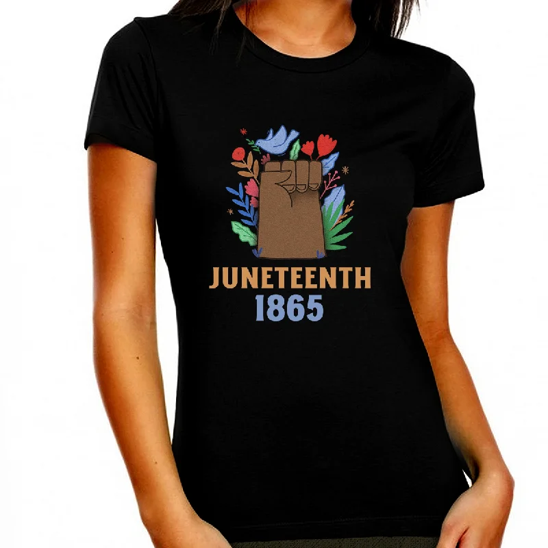 Juneteenth T-shirt for Women Freedom Day Womens Black Pride Melanin Tee Notch Collar Peter Pan Collar Cowl Neck Juneteenth T-shirt for Women Freedom Day Womens Black Pride Melanin Tee Notch Collar Peter Pan Collar Cowl Neck