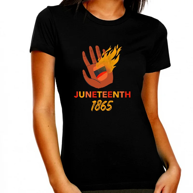 Juneteenth T-shirt for Women Freedom Day Womens Black Pride Melanin Tee Hooded Caped Shawl Collar Juneteenth T-shirt for Women Freedom Day Womens Black Pride Melanin Tee Hooded Caped Shawl Collar