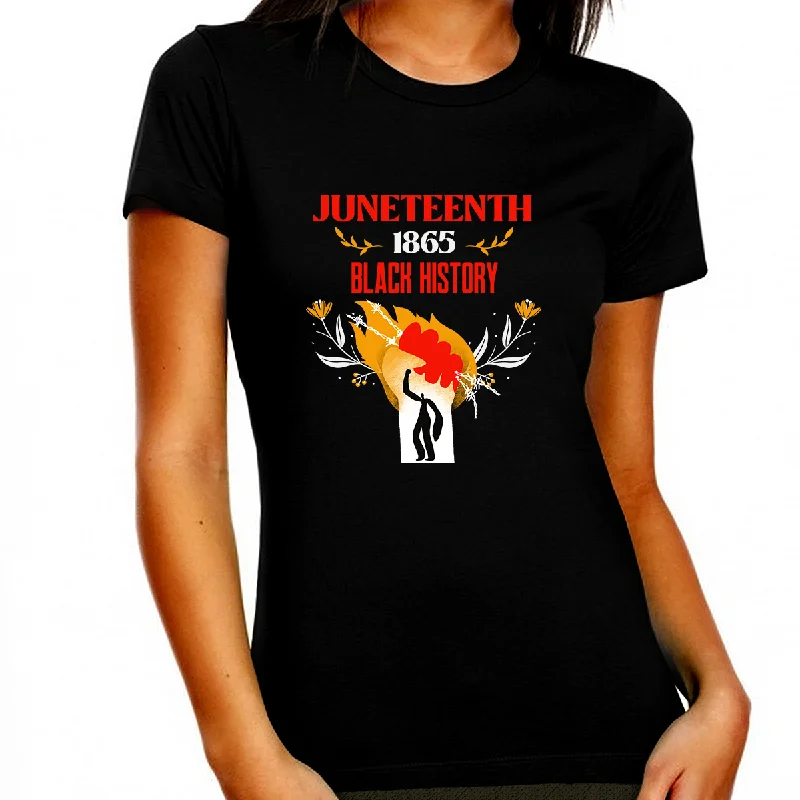 Juneteenth T-shirt for Women Freedom Day Womens Black Pride Melanin Tee Anti-Shrink Durable Soft Juneteenth T-shirt for Women Freedom Day Womens Black Pride Melanin Tee Anti-Shrink Durable Soft