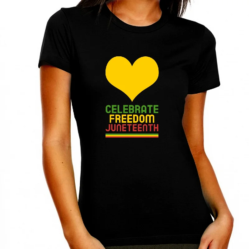 Black History T-shirt for Women Freedom Day Womens Black Pride Tee Real Fur Shearling Chenille Black History T-shirt for Women Freedom Day Womens Black Pride Tee Real Fur Shearling Chenille