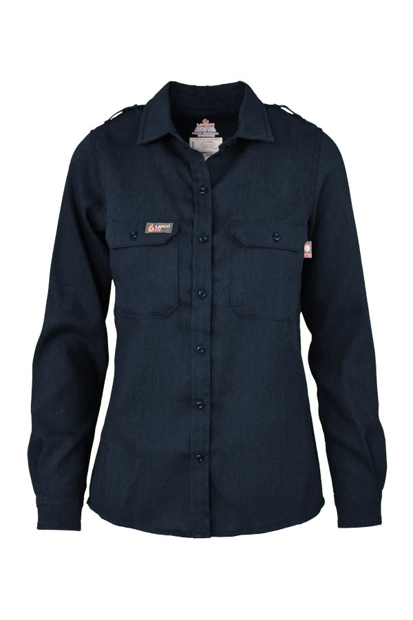 Ladies FR Uniform Shirts with High Visibility Striping Collared T-Shirt Boat Neck A-Line Ladies FR Uniform Shirts with High Visibility Striping Collared T-Shirt Boat Neck A-Line
