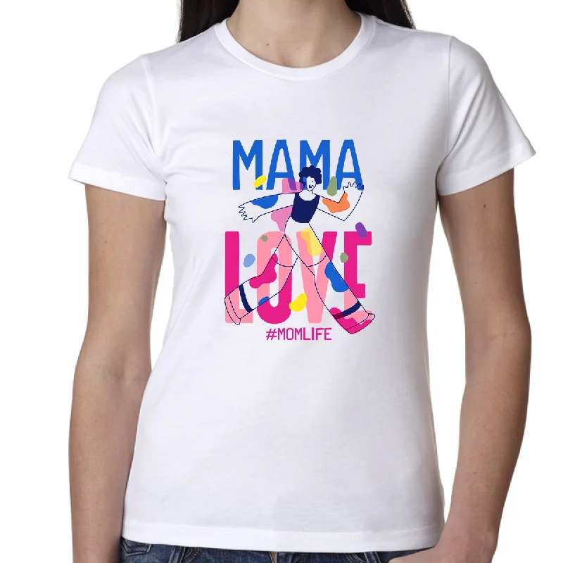 Mama Shirts for Women Love Mom Shirt Mothers Day Shirts Mama Shirt Ribbed T-Shirt High Neck Heavyweight Mama Shirts for Women Love Mom Shirt Mothers Day Shirts Mama Shirt Ribbed T-Shirt High Neck Heavyweight