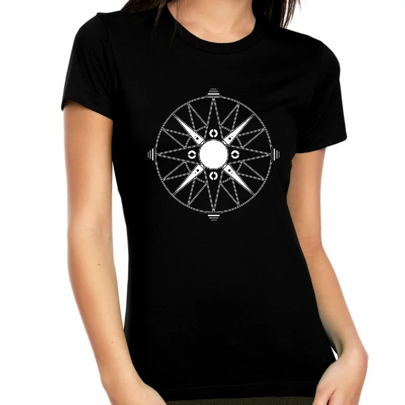 Retro Vintage Graphic Tees for WOMEN and TEENS - Geometric Compass Novelty Graphic Shirts Cool Designs Notch Collar Peter Pan Collar Cowl Neck Retro Vintage Graphic Tees for WOMEN and TEENS - Geometric Compass Novelty Graphic Shirts Cool Designs Notch Collar Peter Pan Collar Cowl Neck