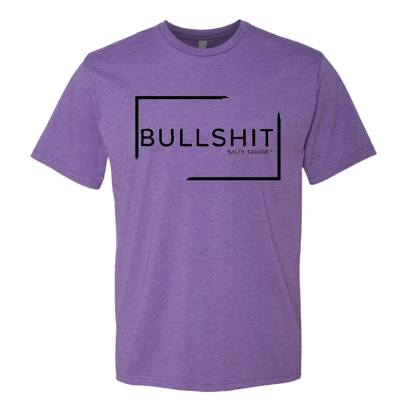 Salty Savage Unisex “BULLSHIT” Tee | Purple Notch Collar Peter Pan Collar Cowl Neck