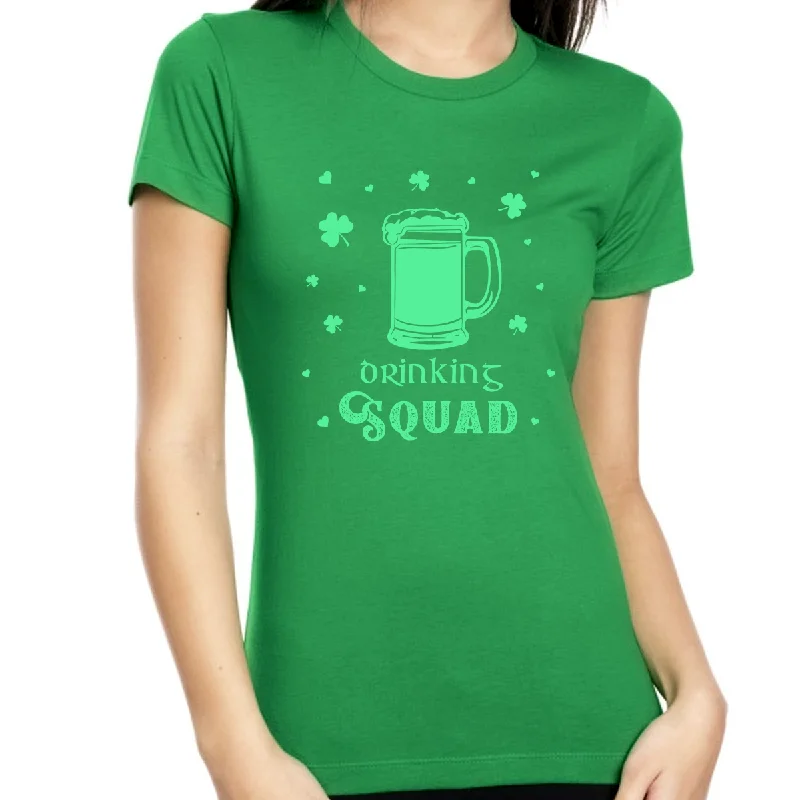 St Pattys Day Shirts For Women St Patricks Day Squad Irish Shirts for Women Funny Shirt Print Jacquard Patchwork St Pattys Day Shirts For Women St Patricks Day Squad Irish Shirts for Women Funny Shirt Print Jacquard Patchwork