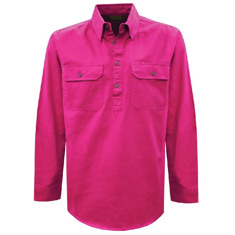 Thomas Cook Light Drill L/S Shirt - 1/2 Plkt - Hot Pink Layered Multi-layer Single Layer Thomas Cook Light Drill L/S Shirt - 1/2 Plkt - Hot Pink Layered Multi-layer Single Layer
