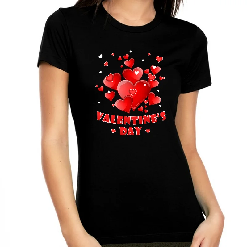 Valentine Shirts for Women Heart Shirts Valentine's Day Shirt Valentines Day Gifts for Her Solid Print Embellished Valentine Shirts for Women Heart Shirts Valentine's Day Shirt Valentines Day Gifts for Her Solid Print Embellished