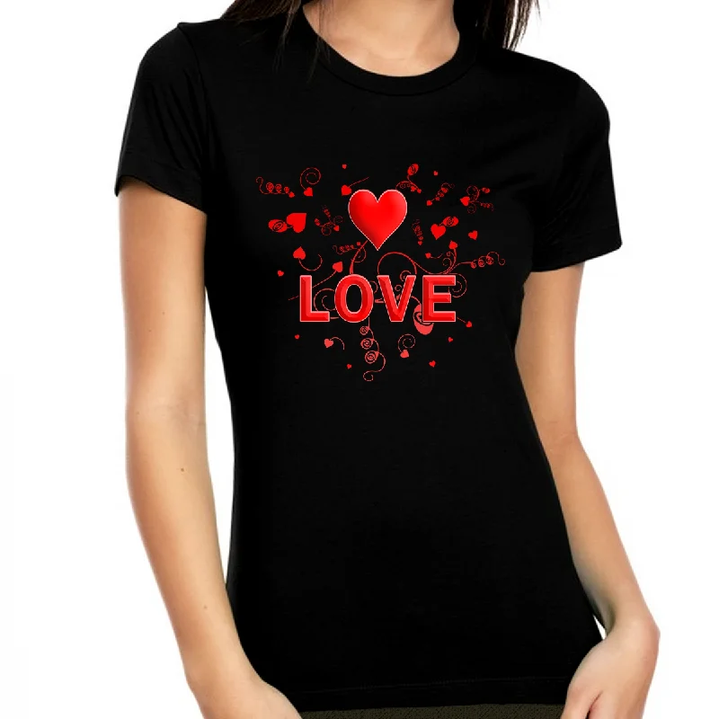 Valentine Shirts for Women - Valentines Day Shirts Women Valentines Day Gift - Happy Valentines Love Shirt Fleece Fabric Down Fabric Feather Fabric Valentine Shirts for Women - Valentines Day Shirts Women Valentines Day Gift - Happy Valentines Love Shirt Fleece Fabric Down Fabric Feather Fabric