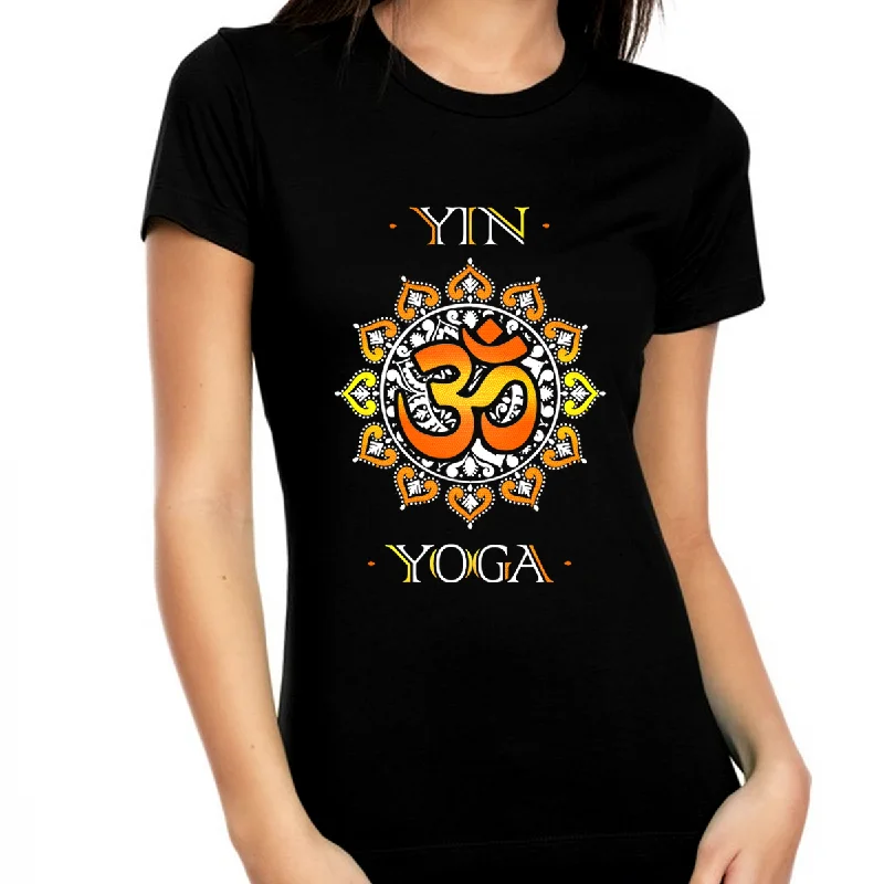Yoga Tops for Women - Womens YIN Yoga Shirts for Women Premium Vintage OM YIN Yoga Shirt Mantra YIN Yoga Shirt Jersey Fabric Tulle Fabric Batik Fabric Yoga Tops for Women - Womens YIN Yoga Shirts for Women Premium Vintage OM YIN Yoga Shirt Mantra YIN Yoga Shirt Jersey Fabric Tulle Fabric Batik Fabric